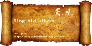 Ringwald Albert névjegykártya